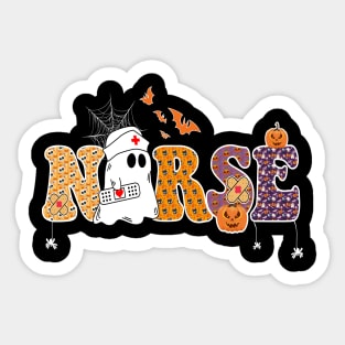 Halloween Nurse Ghost Cute Health Worker Halloween Pattern Sticker